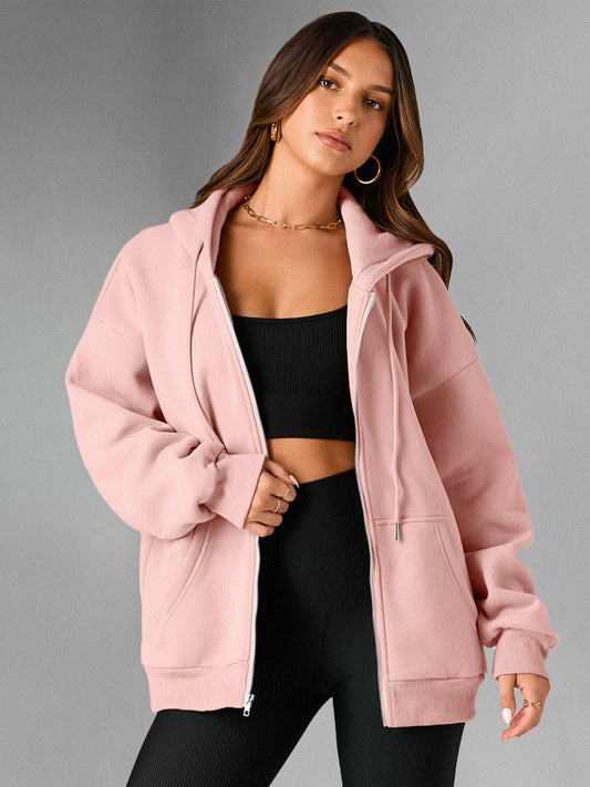 AUTOMET Women's Oversized Hooded Zip-Up